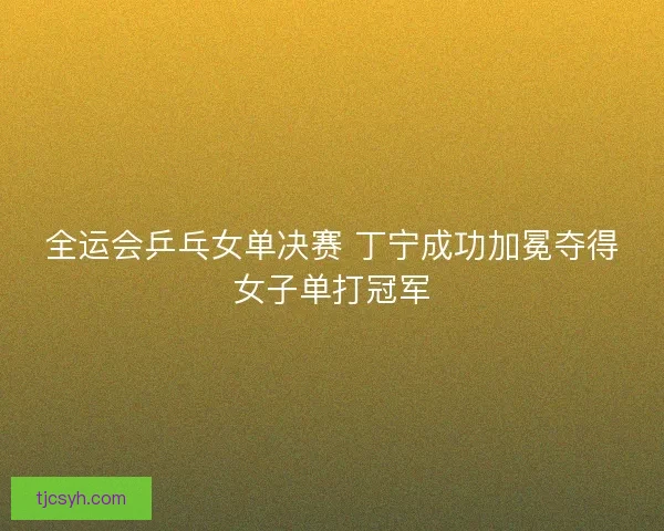 全运会乒乓女单决赛 丁宁成功加冕夺得女子单打冠军