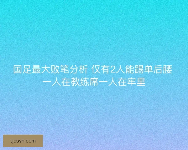 国足最大败笔分析 仅有2人能踢单后腰 一人在教练席一人在牢里